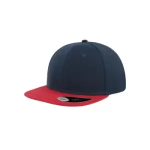 Image of Atlantis Snap Back Flat Visor 6 Panel Cap (One Size) (Navy/Red)