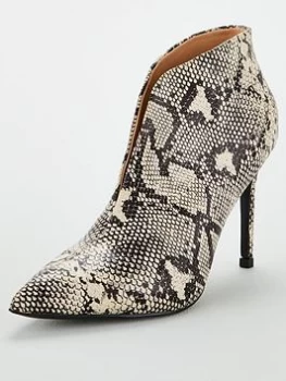 Image of Wallis V Throat Pointed Shoe Boots - Stone, Snake, Size 6, Women