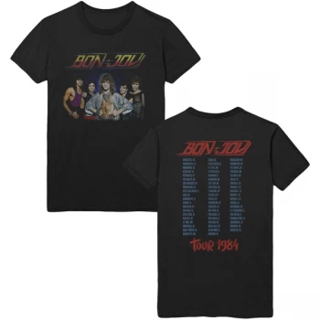 Image of Bon Jovi - Tour '84 Unisex Medium T-Shirt - Black