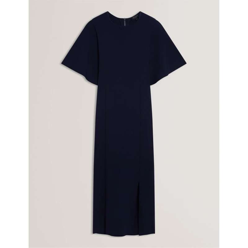 Image of Ted Baker Womens Bodycon Knitted Jumper Dress Navy female 8 (XS)