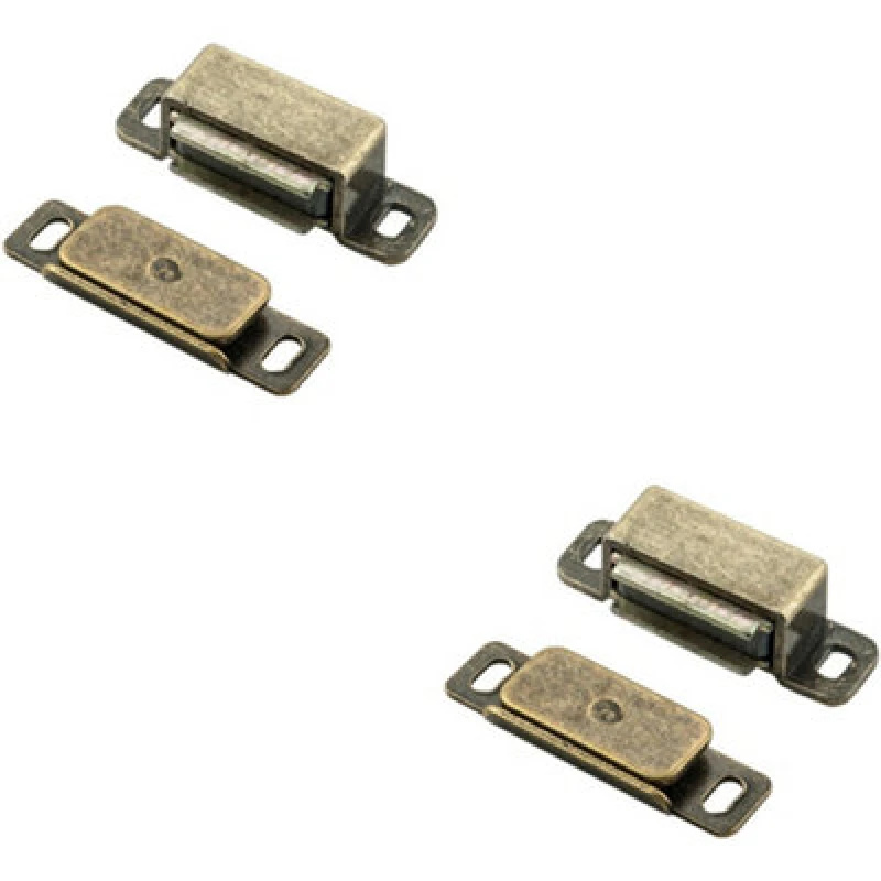 Image of Loops 2x Magnetic Cupboard Door Catch 37mm Fixing Centres 6kg Pull Florentine Bronze Multi unisex