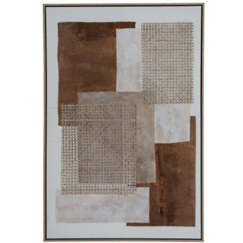Image of Hill Interiors Sedora Hand Painted Canvas In Frame - Wood - L3 X W80 X H120 Cm - Multi-Coloured