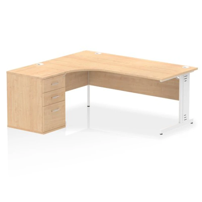 Image of Dynamic Office Solutions Impulse 1800mm Cable Managed Left Crescent Desk Workstation I004120