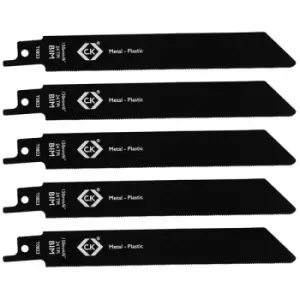 Image of CK Tools T0823 Reciprocating Saw Blades x 5, 24 tpi