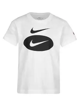 Image of Boys, Nike Youth Swoosh Tee - White, Size 2-3 Years
