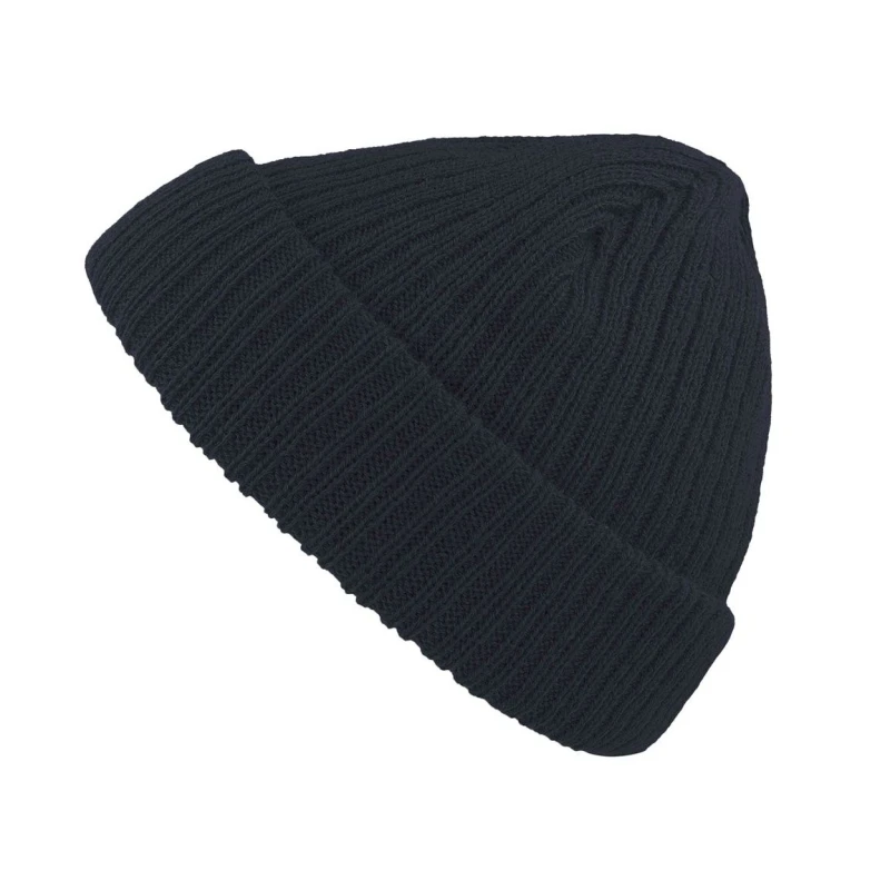 Image of Atlantis Atlantis Docker Short Beanie With Turn Up in Navy Navy One Size Unisex 5059958525924