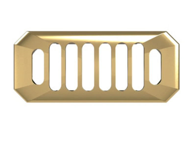 Image of Balterley Traditional Basin Grill Overflow Cover Brushed Brass 26mm x 50mm Bronze