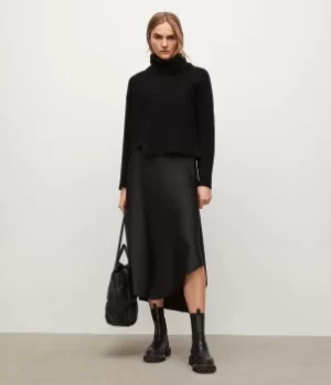 Image of AllSaints Womens Juni 2-In-1 Dress, Black, Size: L