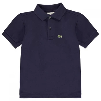 Image of Lacoste Boys Short Sleeved Classic Pique Polo, Navy, Size 12 Years