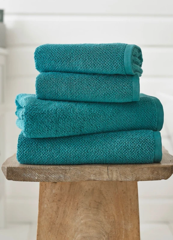 Image of Deyongs Deyongs Romeo Luxury Textured Quik Dri 100% Cotton Towels in Turquoise Size: Bath Towel Turquoise Bath Towel Unisex 5054990129741