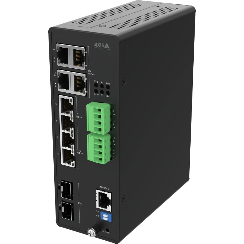 Image of AXIS Axis 02621-001 network switch Managed 10G Ethernet (100/1000/10000) Power over Ethernet (PoE) Black 02621-001