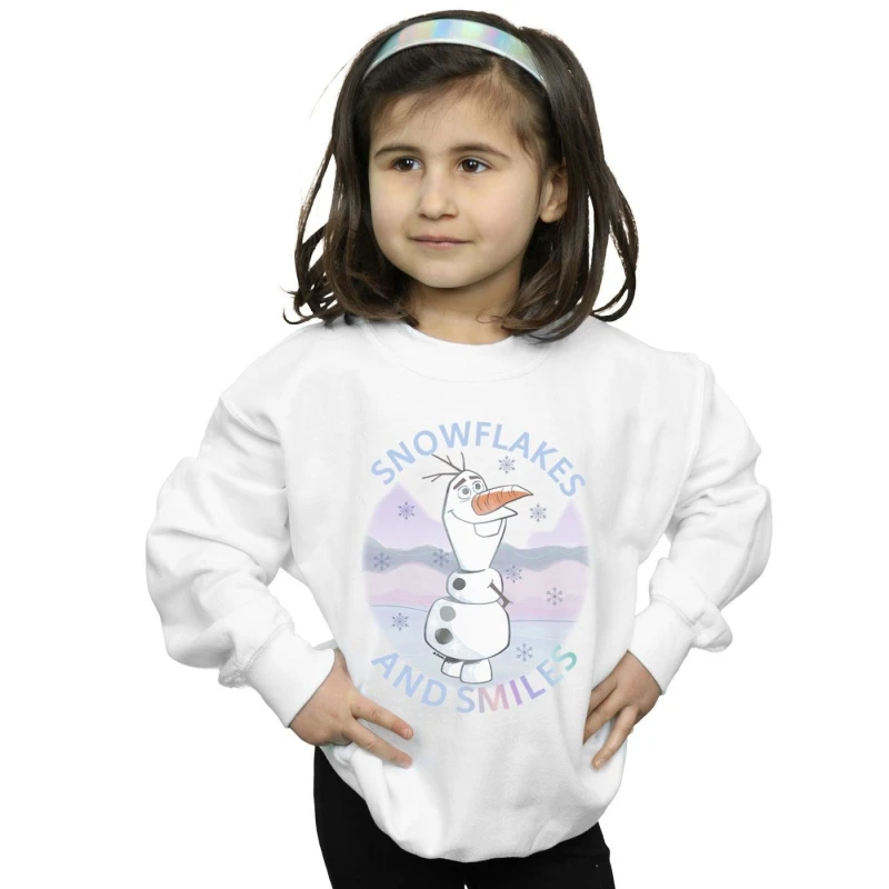 Image of Disney Frozen 2 Olaf Snowflakes And Smiles Sweatshirt White female