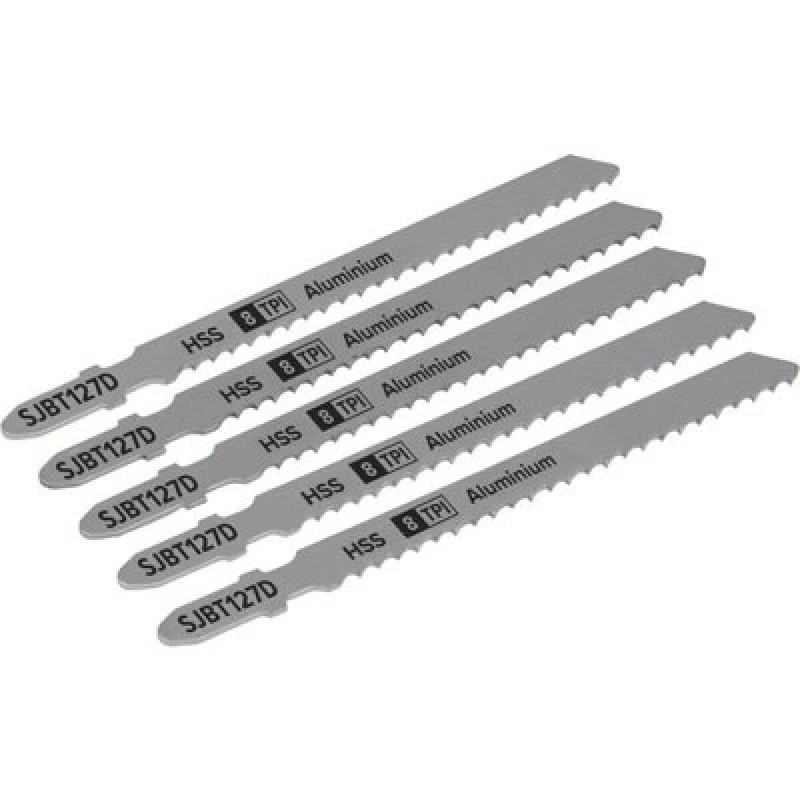 Image of Loops 5 PACK - 100mm ALUMINIUM Jigsaw Blades - 8 TPI Milled & Wavy Teeth Precision Cut Multi