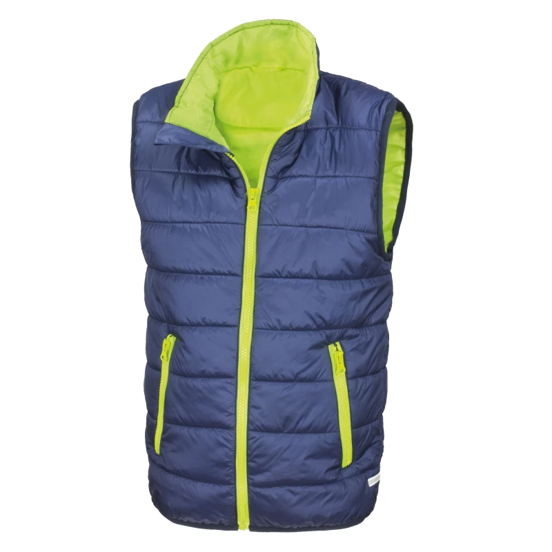 Image of Result Core Sleeveless Zip Up Bodywarmer in Navy Size: XS Navy Unisex XS