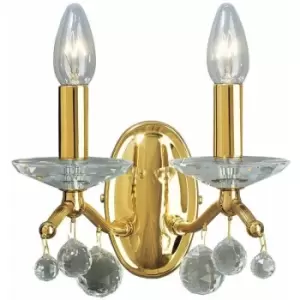 Image of Kolarz Lighting - Kolarz CARMEN 2 - Classic Crystal Candle Wall Light Polished Gold, 2x E14