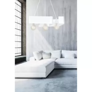 Image of Koma White Bar Pendant Ceiling Light 3x E27