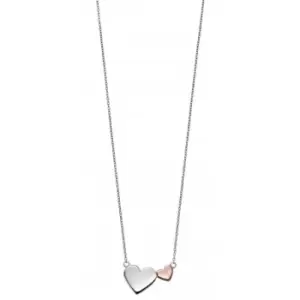 Image of Mixed Metal Double Heart Necklace N4347