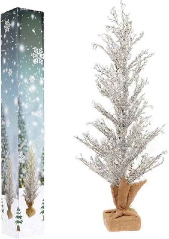 Image of Shatchi 36" Pre-Lit Christmas Tree Indoor Use Battery USB Operated Warm White Light Leafless White