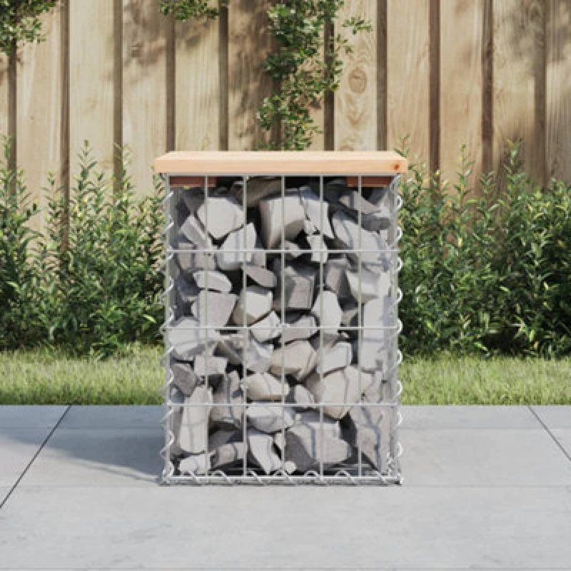 Image of vidaXL Garden Bench Gabion Design 33x31x42cm Solid Wood Pine, Brown 834326