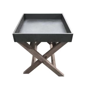 Image of Charles Bentley Fibre Cement and Acacia Wood Butler Tray