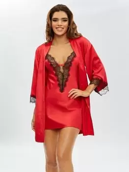 Image of Ann Summers Nightwear & Loungewear Cherryann Planet Robe - Bright Red, Bright Red Size M Women