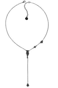 Image of Ladies Karl Lagerfeld Black Ion-plated Steel Star & Lightning Necklace 5378161