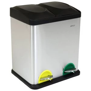 Image of Charles Bentley 2-in-1 30L Kitchen Pedal Bin - Silver