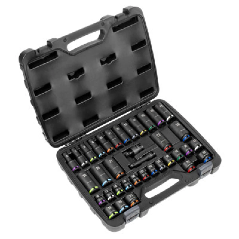 Image of Sealey 36 Piece 3/8" Drive Colour Coded Impact Socket Set AK5633M Drive: 3/8"