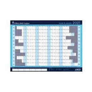 Image of Collins Colplan 2021 Year Wall Planner Landscape Unmounted A1
