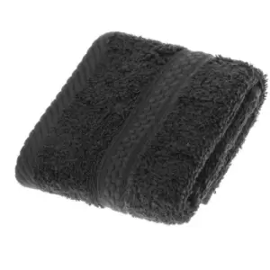 Image of HOMESCAPES Turkish Cotton Black Face Cloth - Black