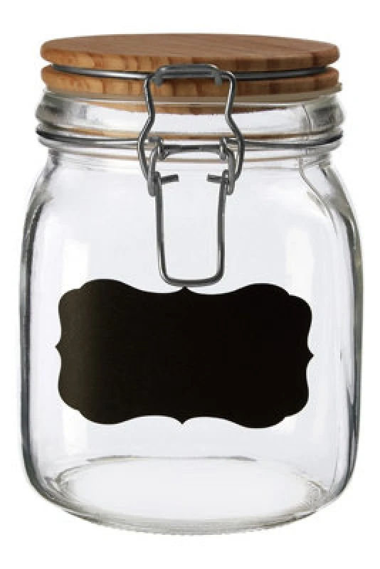 Image of Premier Housewares Grocer Small Storage Jar with Pine Wood Lid Clear