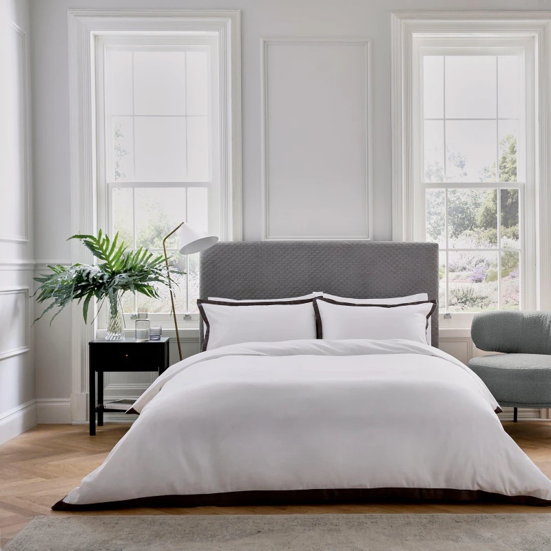 Image of Bedeck of Belfast Olenna Duvet Cover Set - White White Double