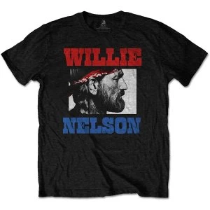 Image of Willie Nelson - Stare Unisex Medium T-Shirt - Black
