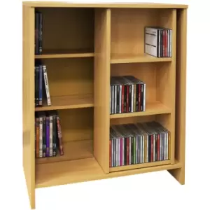 Image of Watsons - slide - cd dvd Media Storage Bookcase / Display Sliding Shelves - Oak - Oak
