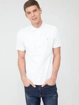 Image of Farah Blanes Pique Polo Shirt - White