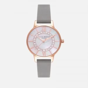 Image of Olivia Burton Womens Wonderland Sparkle Midi Watch - Grey