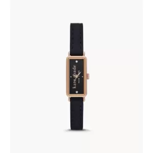 Image of Kate Spade New York Womens Rosedale Three-Hand Leather Watch - Blue