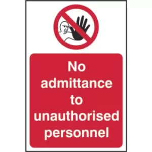 Image of NO Admittance to Unauthorised Personnel - Sav (200 x 300mm)