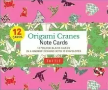 Image of Origami Cranes Note Cards- 12 Cards : In 6 Designs With 13 Envelopes (Card Sized 4 1/2 X 3 3/4 inch)