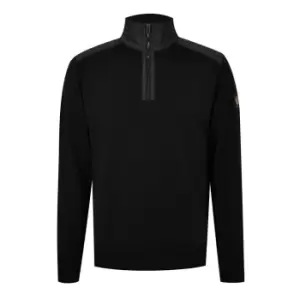 Image of BELSTAFF Kilmington Quarter Zip Jumper - Black