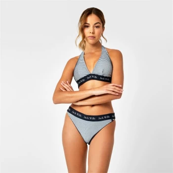Image of Jack Wills Popler Halter Neck Bikini Top - Navy Stripe