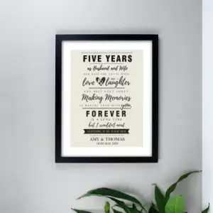 Image of Personalised Anniversary Framed Print Black
