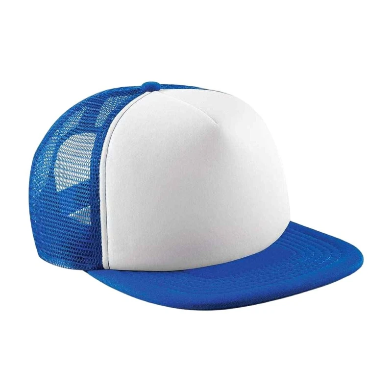 Image of Beechfield Vintage Snapback Trucker Cap in Blue Blue Unisex One Size