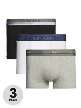 Image of Calvin Klein 3 Pack Trunks - White/Black/Grey