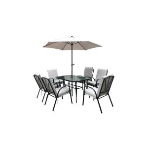 Image of Royalcraft Amalfi 6 Seater Padded Dining Set - Ivory - Garden & Outdoor