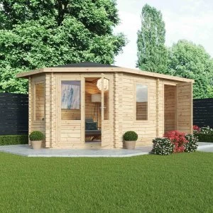 Image of Mercia 28mm Single Glaze Corner Lodge Plus - Left Sided - 5x3m