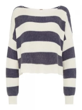 Image of Free People Just My Stripe Pullover Jumper Blue