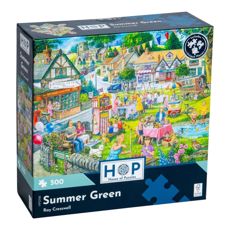 Image of The House Of Puzzles Summer Green 500 Piece Jigsaw Puzzle Multicolor Unisex 500 Piece