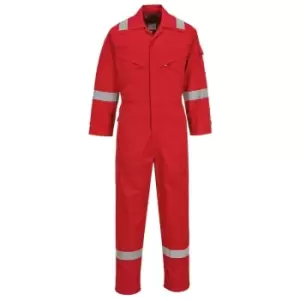 Image of Portwest - FR28RERM - sz M Flame Resistant Light Weight Anti-Static Coverall 280g - Red - Red