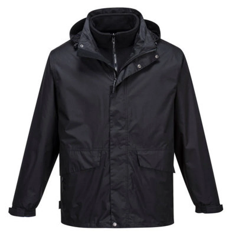 Image of Portwest Argo Breathable 3 in 1 Jacket S507BKRS Colour: Black
